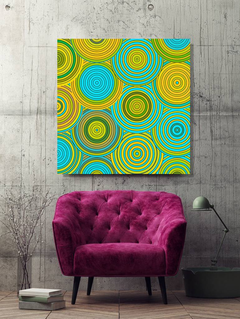 Original Abstract Geometric Digital by YVONN ZUBAK