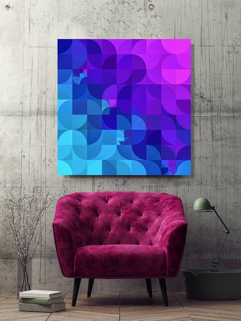 Original Abstract Geometric Digital by YVONN ZUBAK