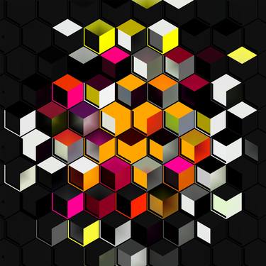 Original Abstract Geometric Digital by YVONN ZUBAK