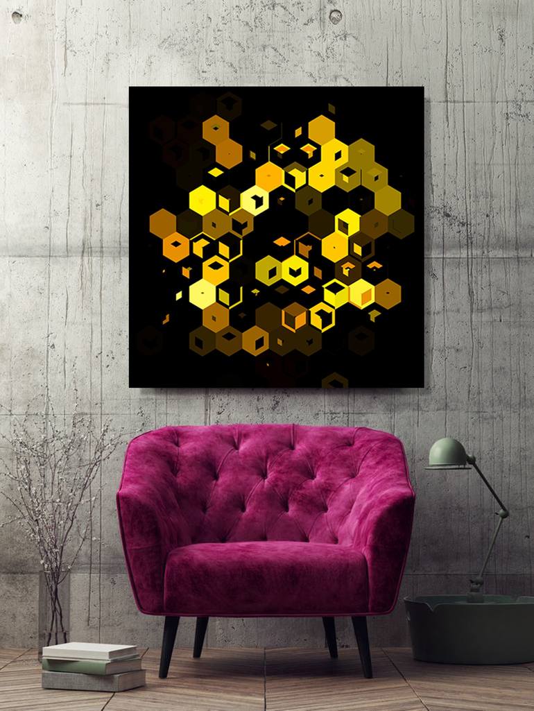 Original Abstract Geometric Digital by YVONN ZUBAK