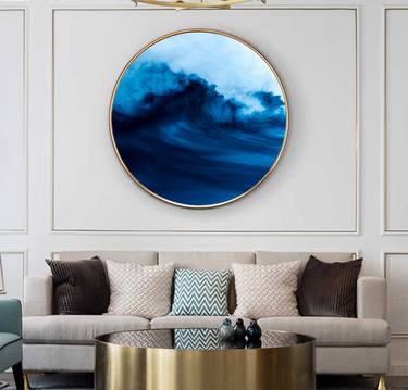 blue ocean wall art circle thumb