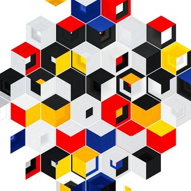 Original Abstract Geometric Digital by YVONN ZUBAK