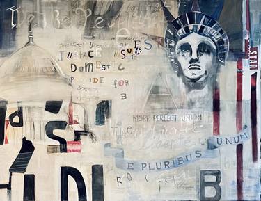 Original Abstract Politics Paintings by Michele Zuzalek