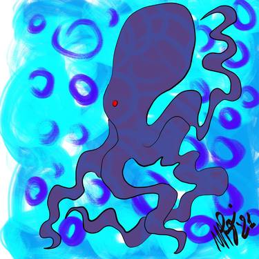 Octopus with red eye - Limited Edition of 5 thumb