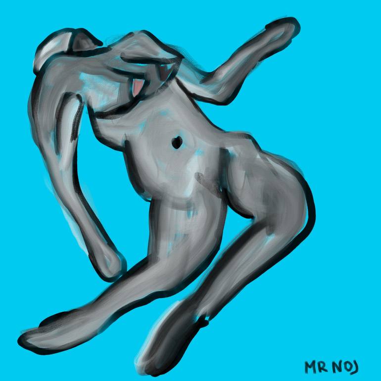 Original Abstract Nude Mixed Media by Mattia Paoli