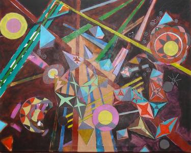 Original Abstract Geometric Paintings by Leopoldo Maragno