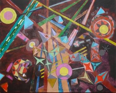 Original Geometric Painting by Leopoldo Maragno