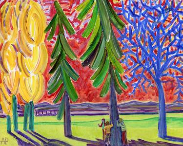 Saatchi Art Artist Adelita Pandini; Paintings, “Tree Huggers (Outdoors (#14))” #art