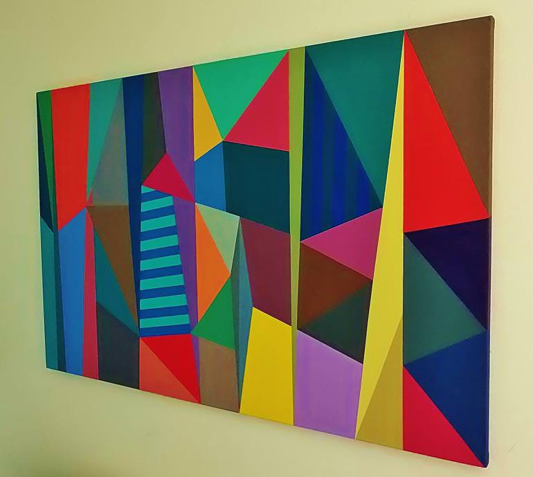 Original Abstract Geometric Painting by Juan Jose Hoyos Quiles