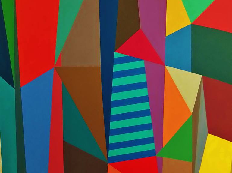Original Abstract Geometric Painting by Juan Jose Hoyos Quiles