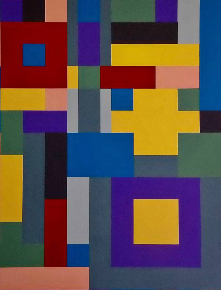 Original Geometric Abstract Painting by Juan Jose Hoyos Quiles