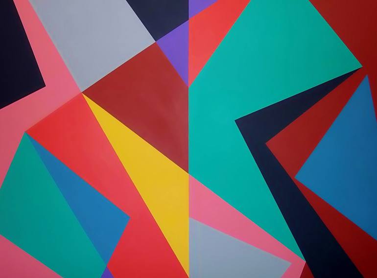 Original Geometric Abstract Painting by Juan Jose Hoyos Quiles