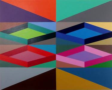 Original Geometric Abstract Paintings by Juan Jose Hoyos Quiles