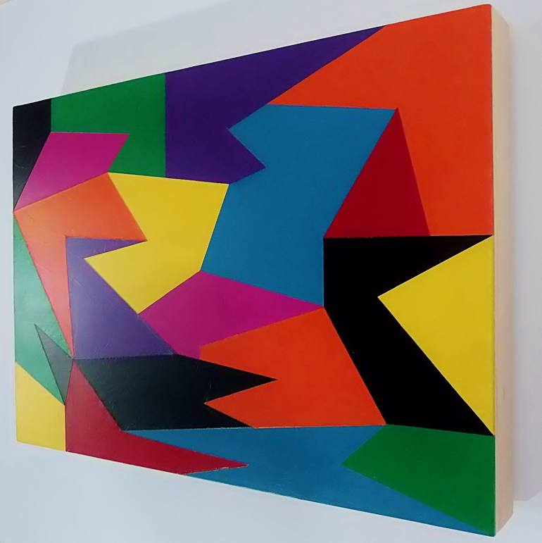 Original Geometric Abstract Painting by Juan Jose Hoyos Quiles