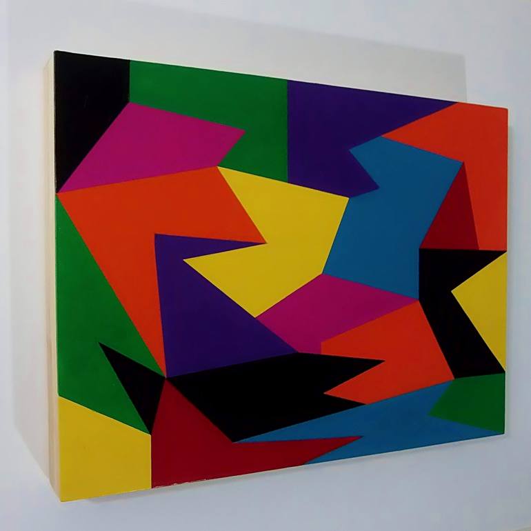 Original Geometric Abstract Painting by Juan Jose Hoyos Quiles