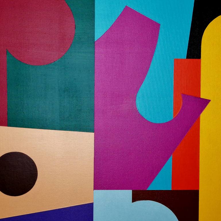 Original Geometric Abstract Painting by Juan Jose Hoyos Quiles