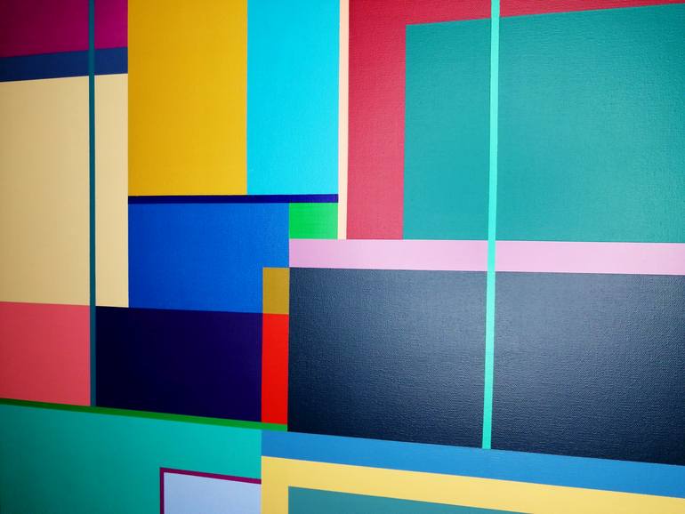 Original Geometric Abstract Painting by Juan Jose Hoyos Quiles