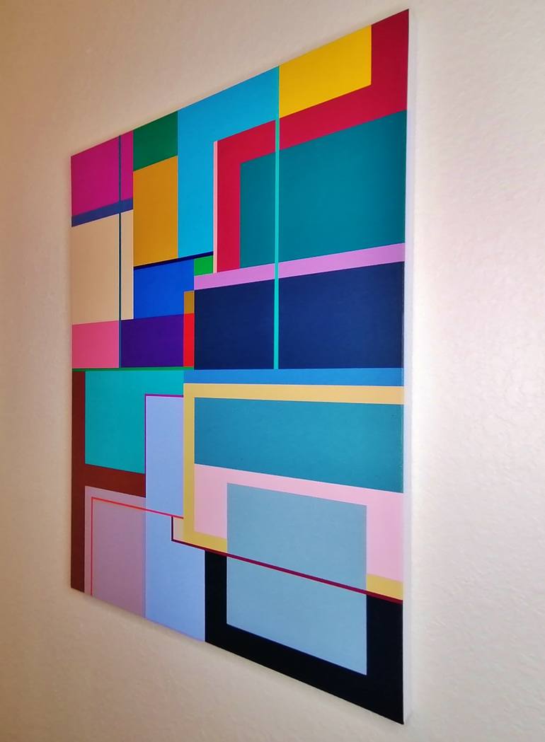 Original Geometric Abstract Painting by Juan Jose Hoyos Quiles