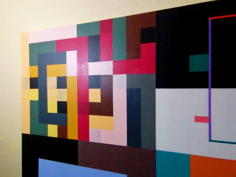 Original Geometric Abstract Painting by Juan Jose Hoyos Quiles