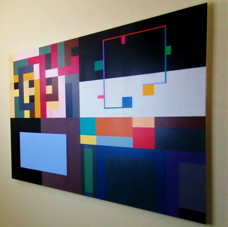 Original Geometric Abstract Painting by Juan Jose Hoyos Quiles