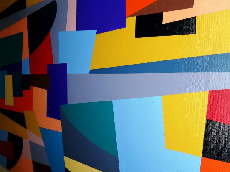 Original Abstract Geometric Painting by Juan Jose Hoyos Quiles