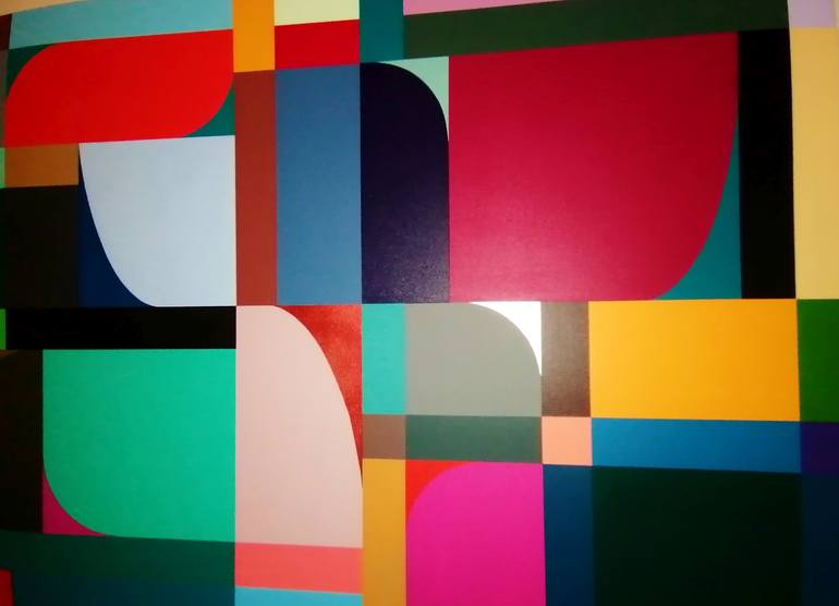 Original Abstract Geometric Painting by Juan Jose Hoyos Quiles