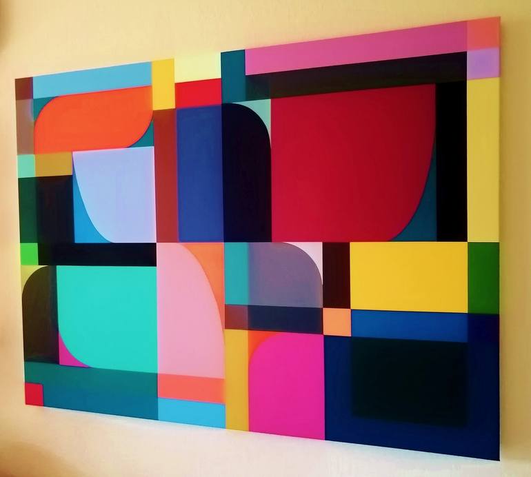 Original Abstract Geometric Painting by Juan Jose Hoyos Quiles