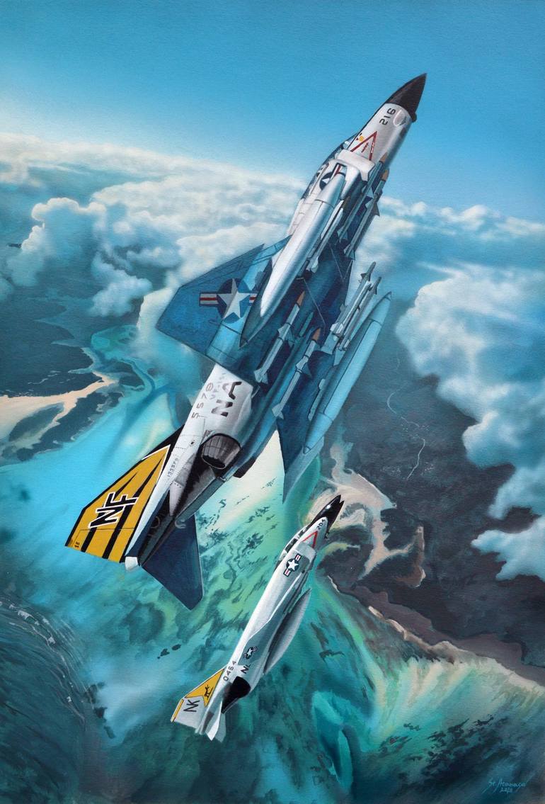 F-4 Phantom Painting by Stanislav Atanasov