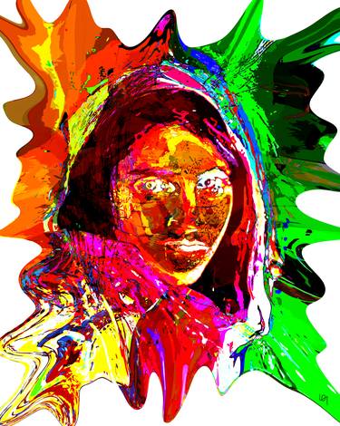 Print of Abstract Portrait Mixed Media by Law Rider