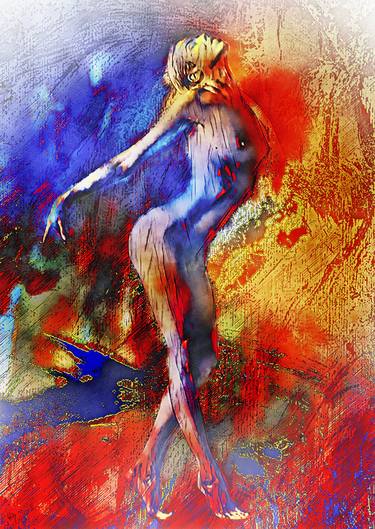Print of Abstract Nude Mixed Media by Law Rider