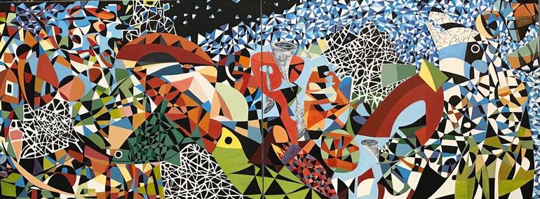 Original Geometric Abstract Paintings by Rémi Thibault
