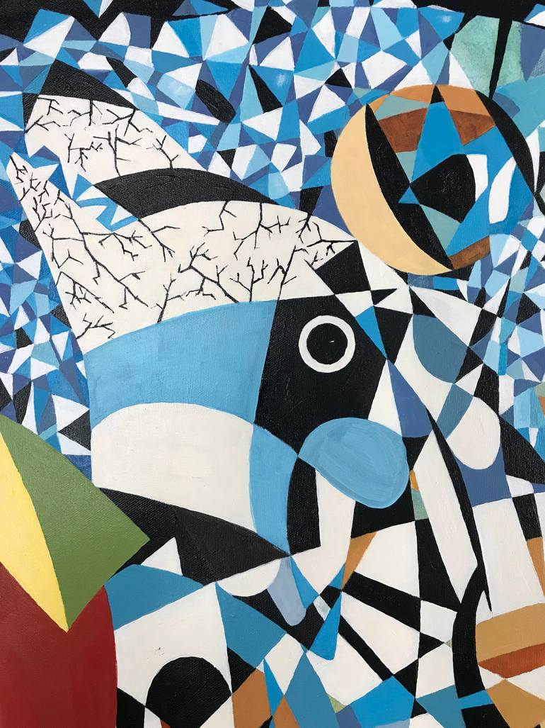 Original Geometric Abstract Painting by Rémi Thibault