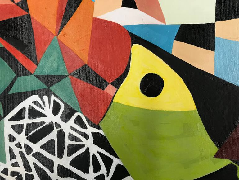 Original Geometric Abstract Painting by Rémi Thibault