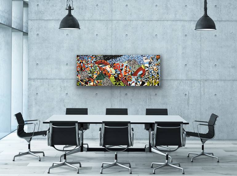 Original Geometric Abstract Painting by Rémi Thibault