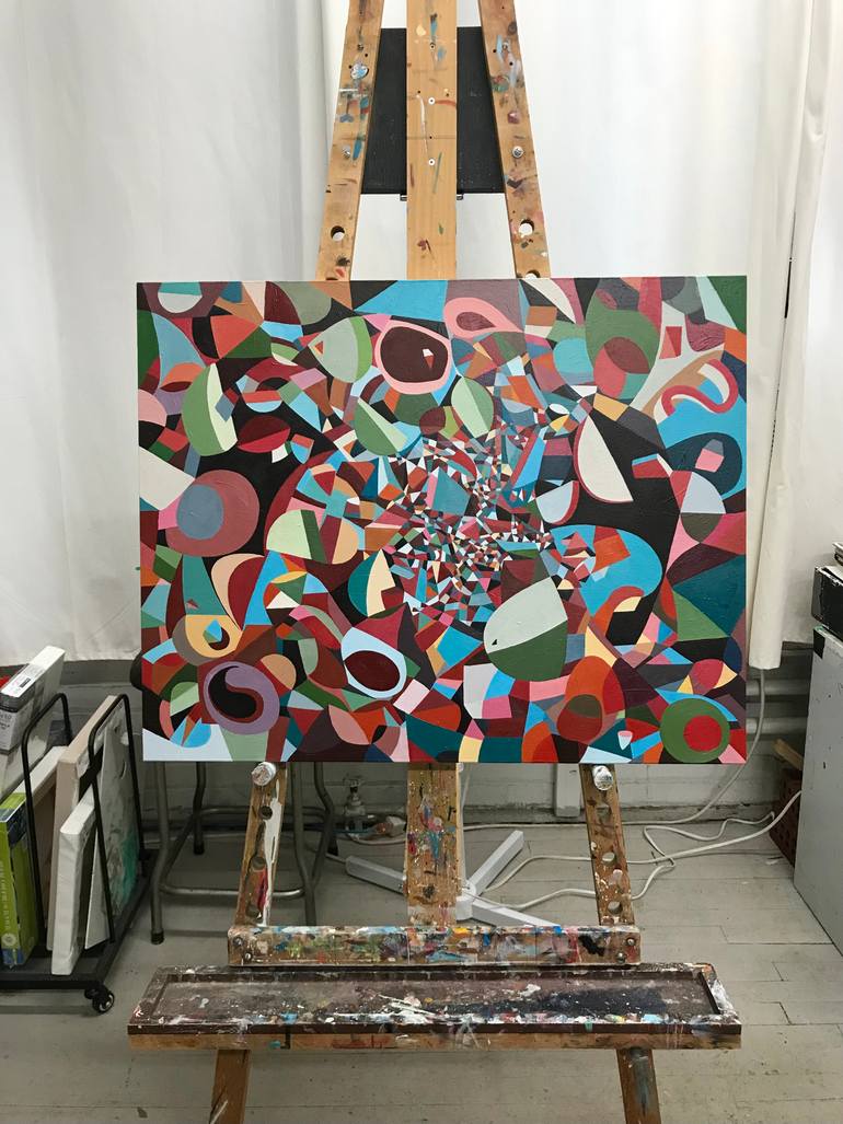 Original Abstract Expressionism Abstract Painting by Rémi Thibault