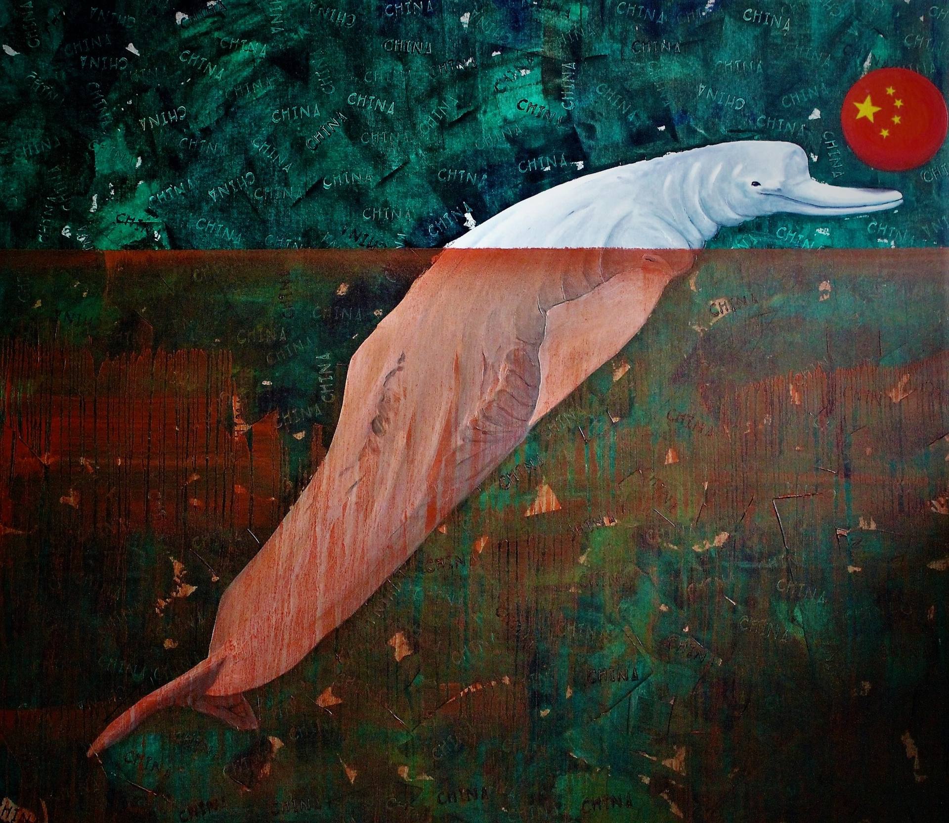 Saatchi Art Artist Rémi Thibault; Painting, “Yangtse dolphin - R.I.P.” #art