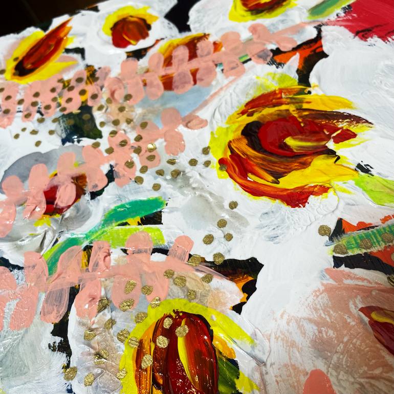 Original Abstract Floral Painting by Natsumi Yamaguchi