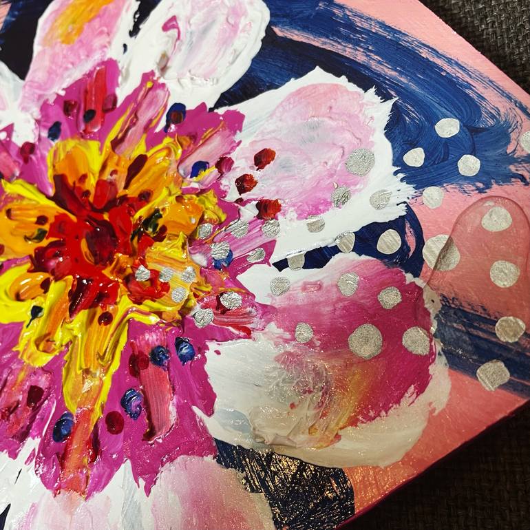 Original Abstract Expressionism Floral Painting by Natsumi Yamaguchi