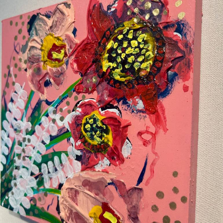 Original Abstract Floral Painting by Natsumi Yamaguchi