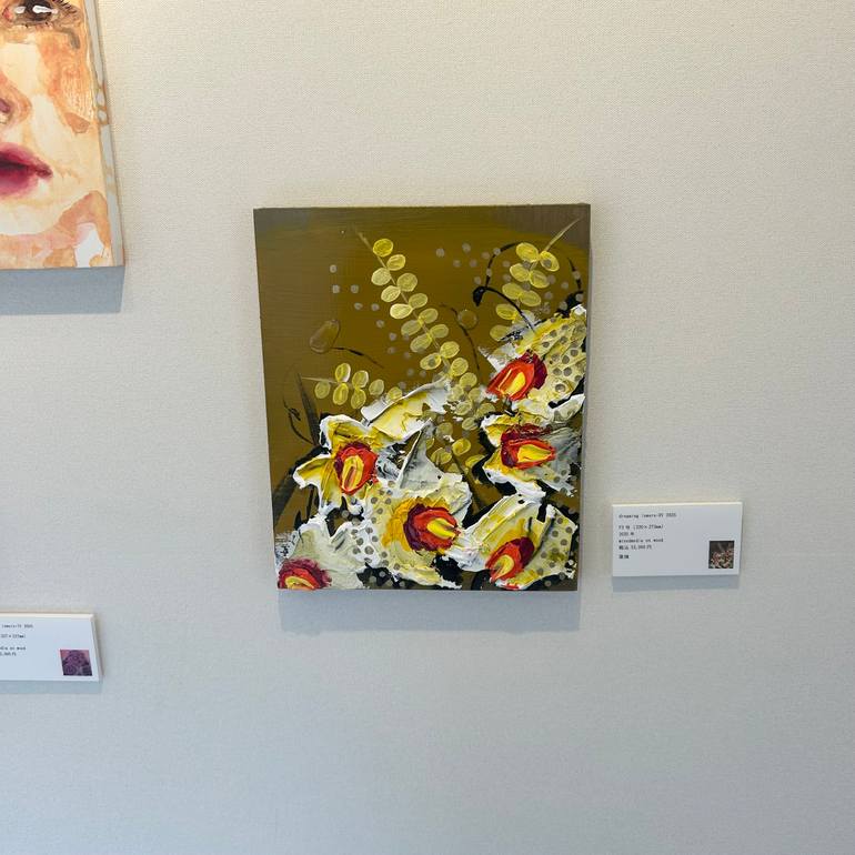 Original Abstract Floral Painting by Natsumi Yamaguchi