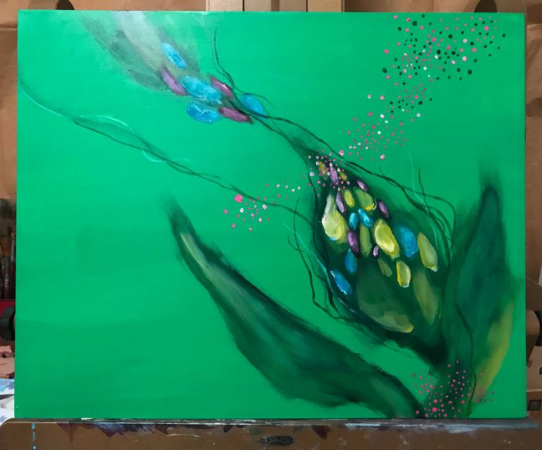Original Abstract Expressionism Abstract Painting by Natsumi Yamaguchi