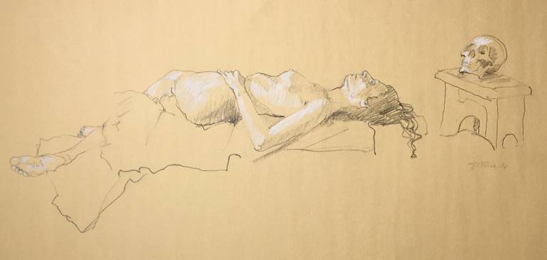 Original Figurative Nude Drawing by Donald Price