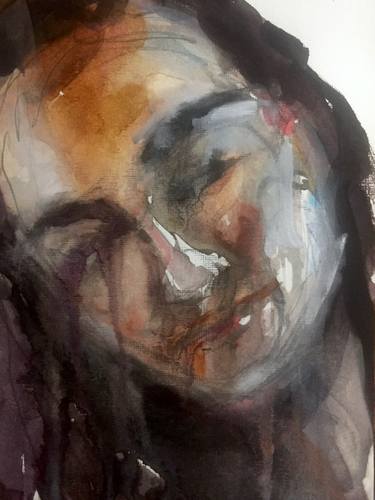 Original Expressionism Portrait Painting by Nadya Lesnaya