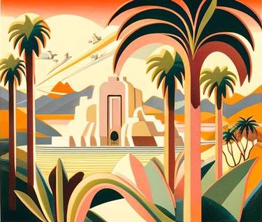 Print of Art Deco Landscape Paintings by Kim Barry