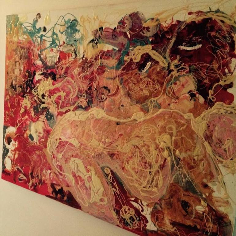 Original Abstract Expressionism World Culture Painting by Kim Barry