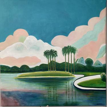 Original Art Deco Landscape Paintings by Kim Barry