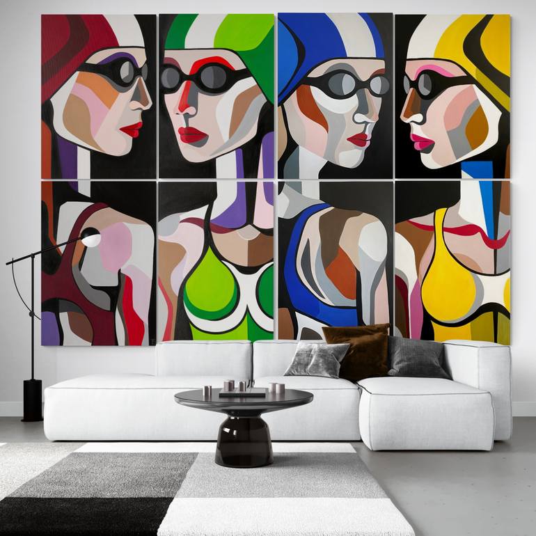 Original Art Deco People Painting by Diana Iordanidou
