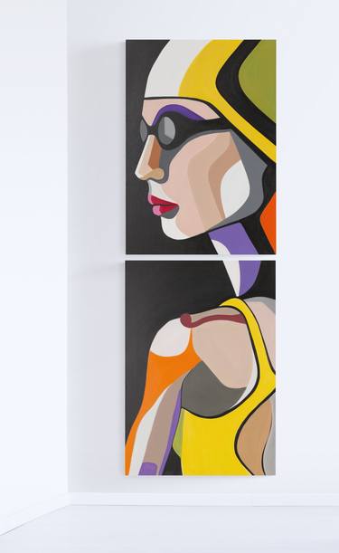 Original Art Deco People Paintings by Diana IORDANIDOU