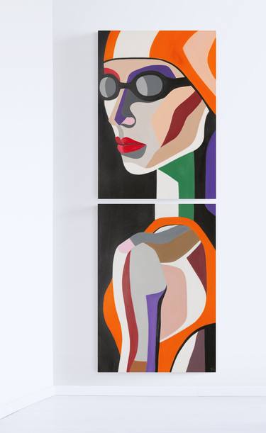 Original Art Deco People Paintings by Diana IORDANIDOU