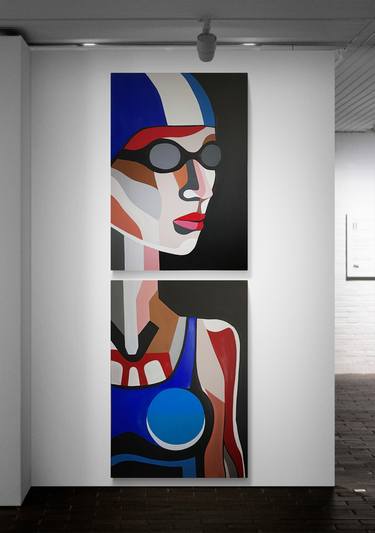 Original Art Deco People Paintings by Diana IORDANIDOU